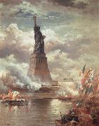 Moran, Edward Statue of Liberty Enlightening the World oil painting
